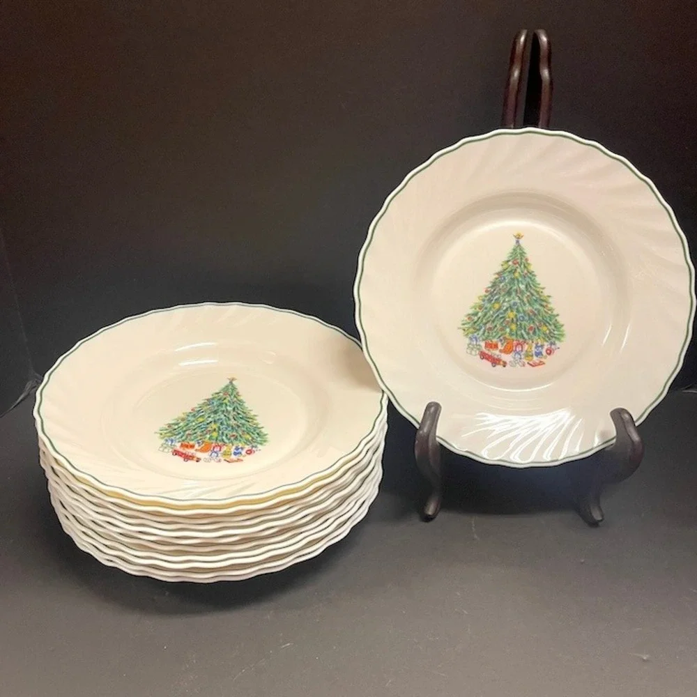 Set of 12‎ Cereal Salad or Soup Bowl Noel by Salem Porcelle Vintage 1980's